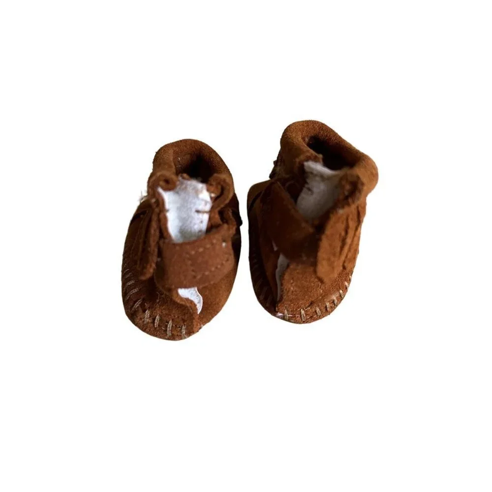 Minnetonka Brown Fringe‎ Riley Baby Bootie Suede Moccasin Size 2